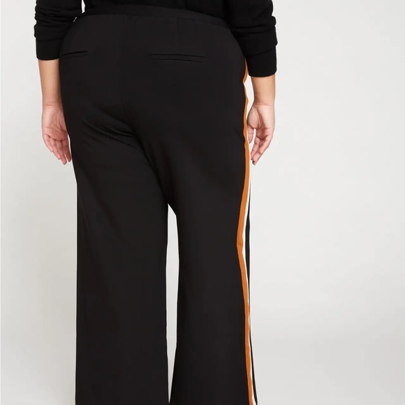 Universal Standard 2X wide-leg ponte pant with white and ochre stripe - NWT - Picture 3 of 7